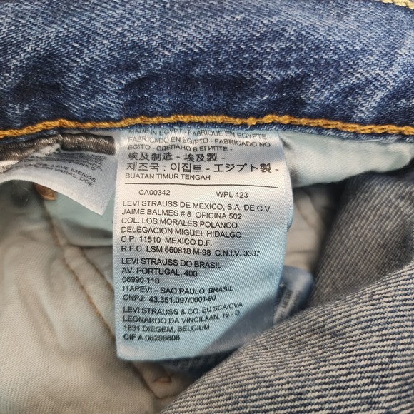 Levis 501 Jeans Mens 34x30 Blue Denim Button Fly Straight Relaxed Fit Casual - Picture 9 of 14